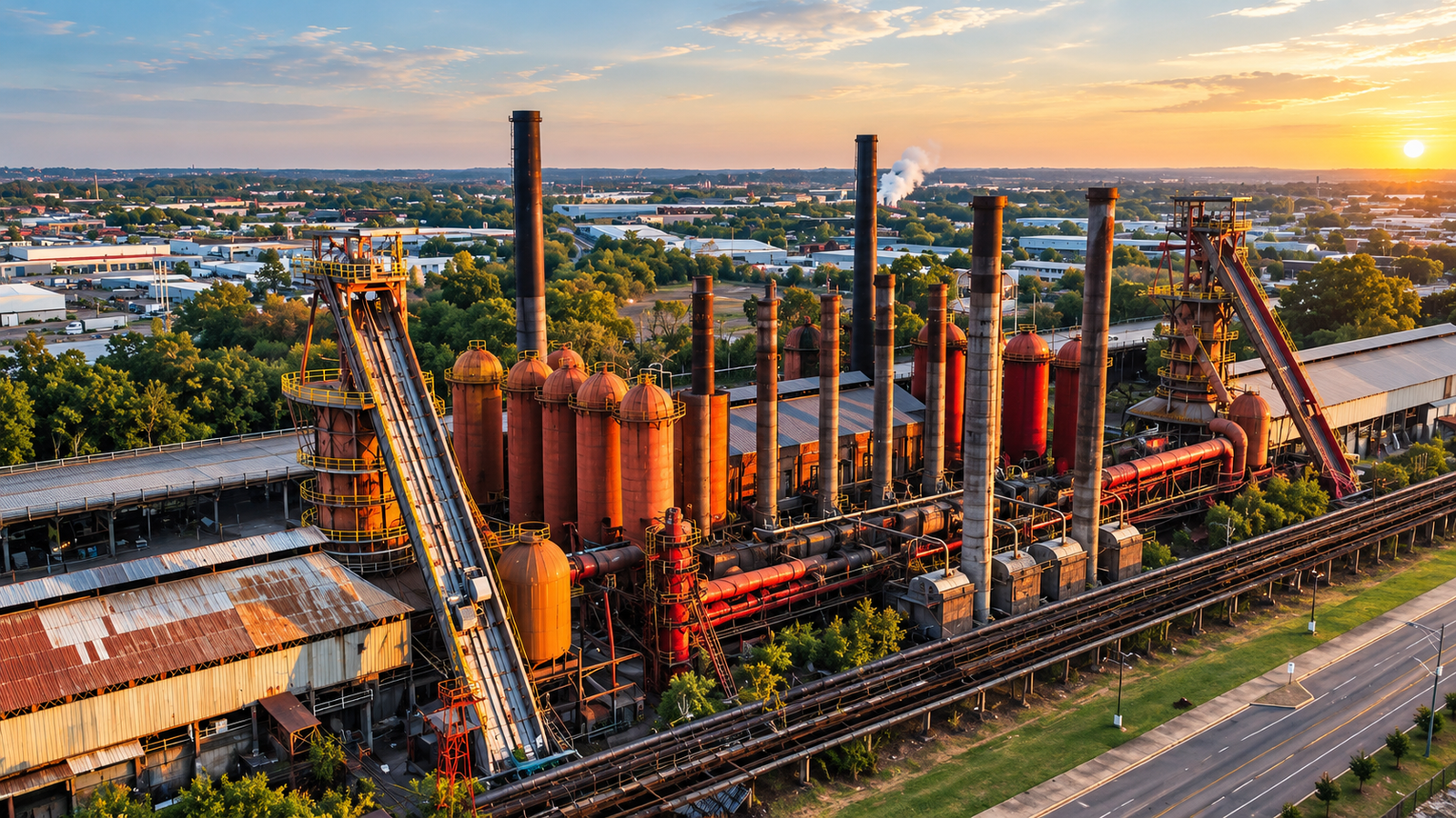 Golden Hour Steelworks Panorama