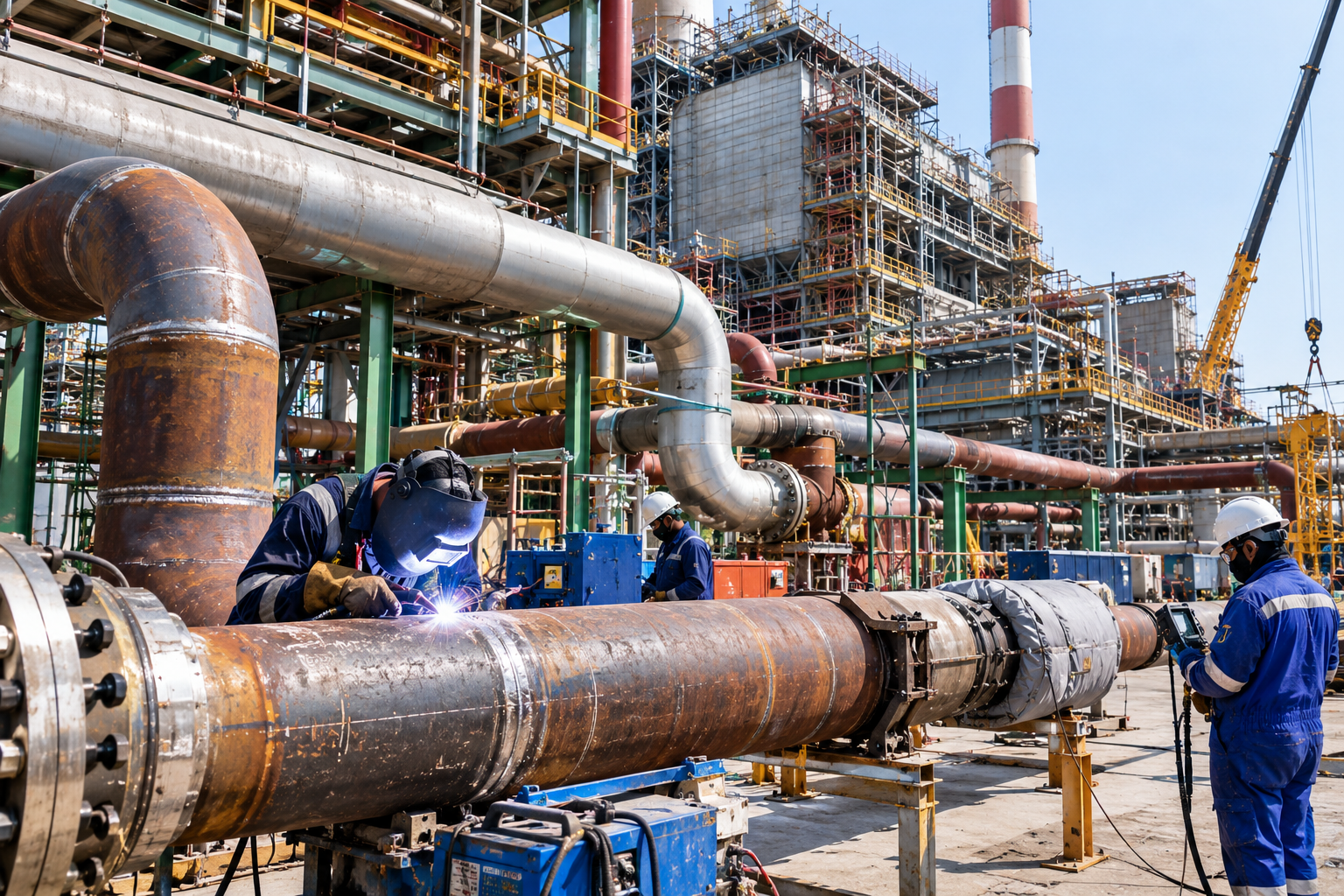 Industrial Pipework and Welding at a Power Plant